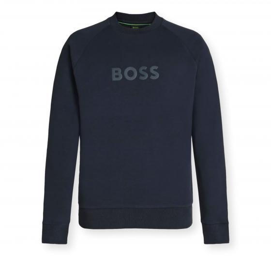 BOSS Felpa Uomo Girocollo In Cotone Elasticizzato Regular Fit Salbo 50565307 Colore Blu Scuro