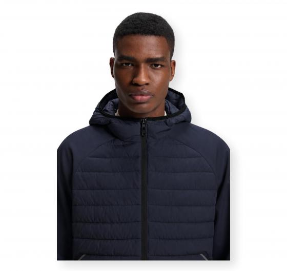 BOSS Giubbotto Uomo Idrorepellente con Cappuccio J Urbanex Hybrid HD 50541032 Colore Blu Scuro