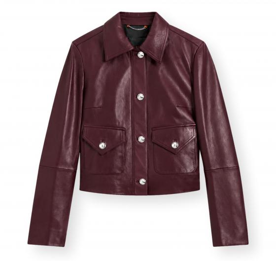 BOSS Giubbotto Donna in Pelle Con Bottoni Con Logo C Sakara 50562735 Colore Bordeaux