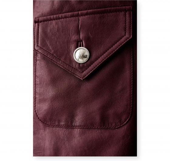 BOSS Giubbotto Donna in Pelle Con Bottoni Con Logo C Sakara 50562735 Colore Bordeaux