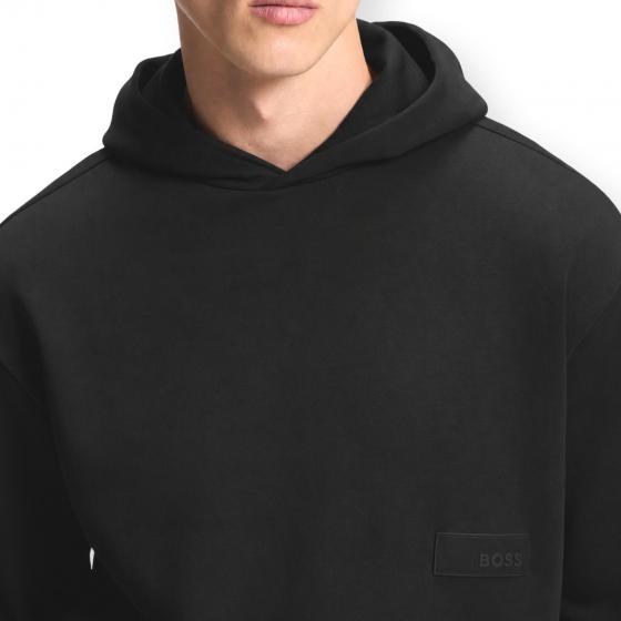 BOSS Felpa Uomo Relaxed Fit In French Terry Elegante SW Hoodie 50564113 Colore Nero