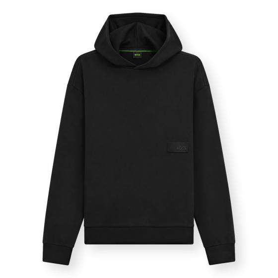 BOSS Felpa Uomo Relaxed Fit In French Terry Elegante SW Hoodie 50564113 Colore Nero