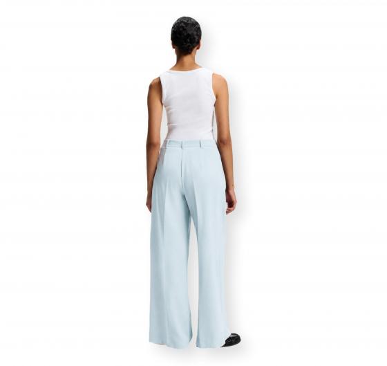 BOSS Pantalone Donna a Gamba Larga in Tessuto Elasticizzato C Tiwi2 50545580 Colore Celeste