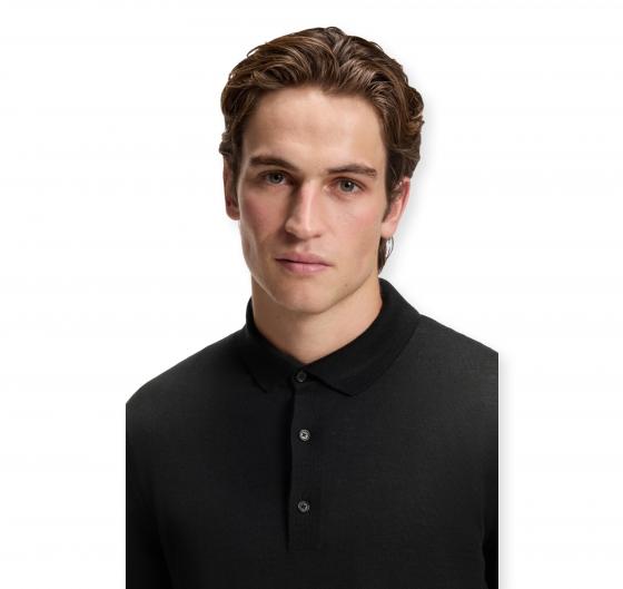 BOSS Polo Uomo in Lana Merino Extrafine H Lancione 50565503 Colore Nero