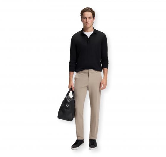 BOSS Polo Uomo in Lana Merino Extrafine H Lancione 50565503 Colore Nero