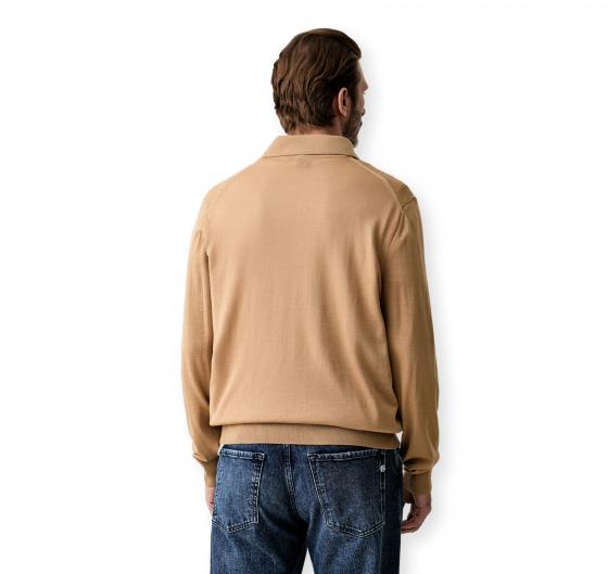 BOSS Polo Uomo in Lana Merino Extrafine H Lancione 50565503 Colore Beige