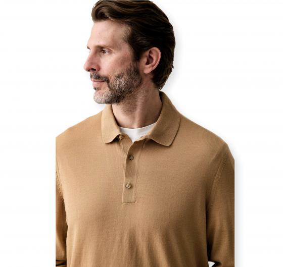 BOSS Polo Uomo in Lana Merino Extrafine H Lancione 50565503 Colore Beige