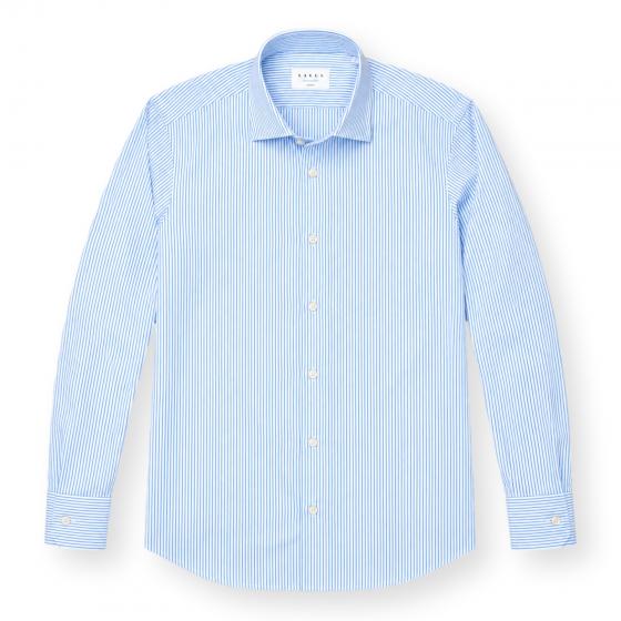 XACUS Camicia Uomo Active Shirt Tailor Fit a Righe 31643001 Bianco Celeste