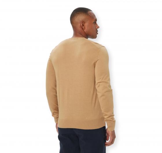 BOSS Maglione Uomo in Lana Merino Extrafine Girocollo Leno 50571914 Beige