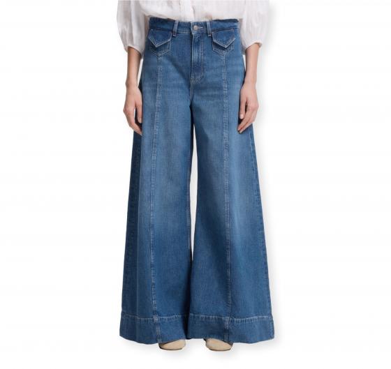 BOSS Jeans Donna a Gamba Larga con Lavaggio Vintage JANE HR 50564408 Blu