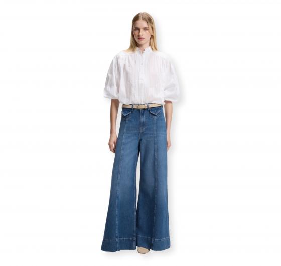 BOSS Jeans Donna a Gamba Larga con Lavaggio Vintage JANE HR 50564408 Blu
