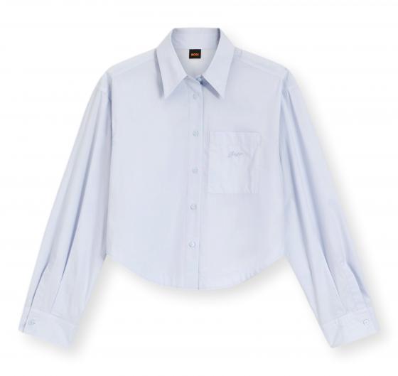 BOSS Camicia Donna Oversize in Popeline di Cotone C Boskota1 50566871 Celeste