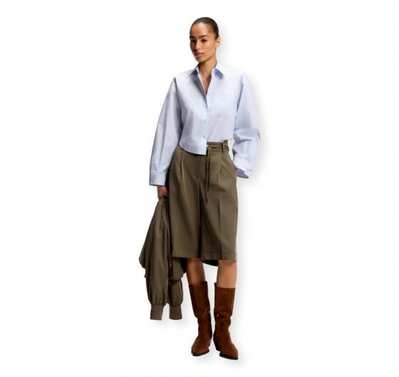 BOSS Camicia Donna Oversize in Popeline di Cotone C Boskota1 50566871 Celeste