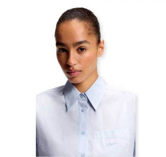 BOSS Camicia Donna Oversize in Popeline di Cotone C Boskota1 50566871 Celeste