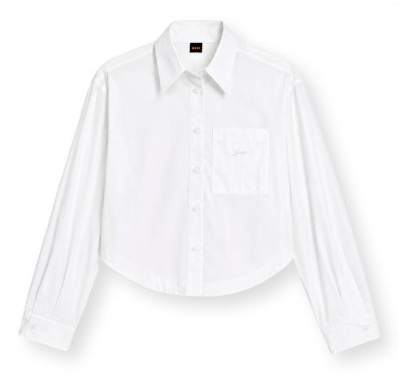 BOSS Camicia Donna Oversize in Popeline di Cotone C Boskota1 50566871 Bianco