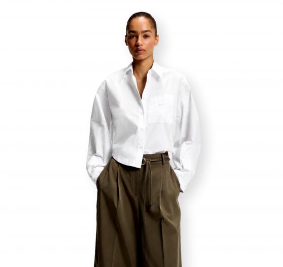 BOSS Camicia Donna Oversize in Popeline di Cotone C Boskota1 50566871 Bianco