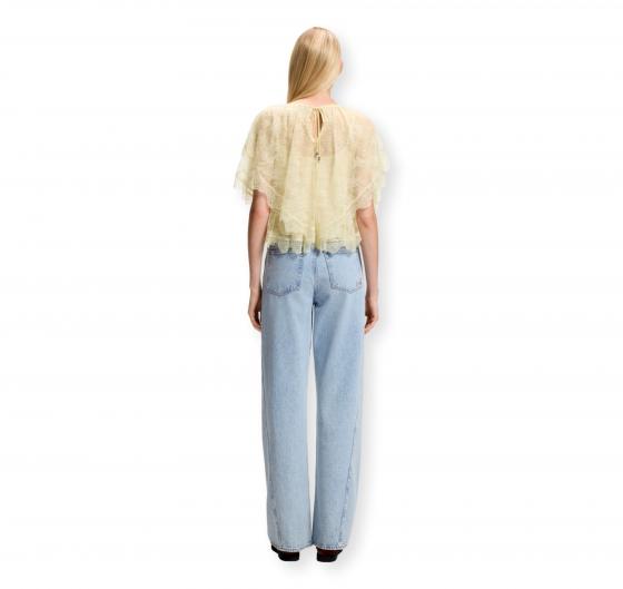 BOSS Camicetta Donna a Mantellina con Rifiniture in Pizzo C Bennedy 50564694 Colore Beige