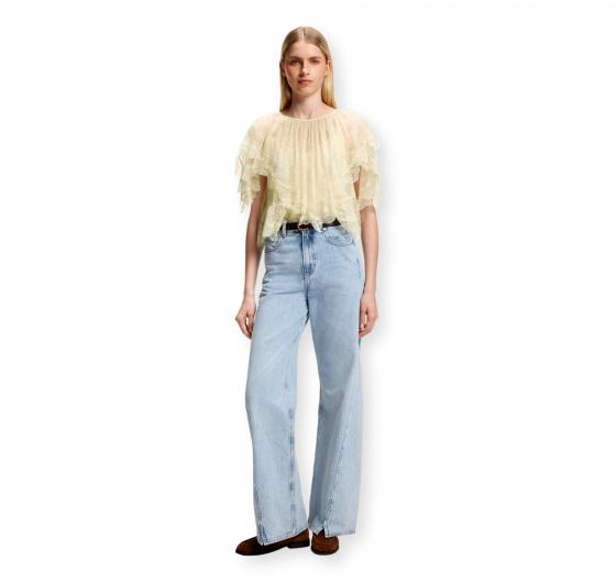 BOSS Camicetta Donna a Mantellina con Rifiniture in Pizzo C Bennedy 50564694 Colore Beige