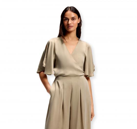 BOSS Camicetta Donna con Parte Anteriore Incrociata e Maniche a Kimono C Bireni 50564270 Colore Beige