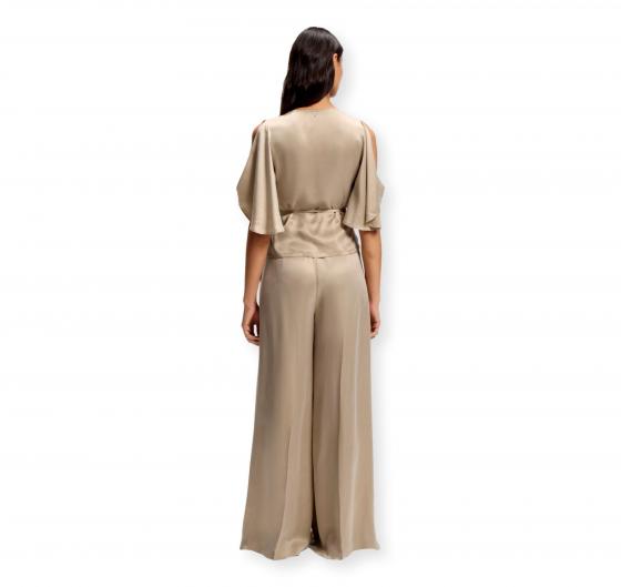 BOSS Camicetta Donna con Parte Anteriore Incrociata e Maniche a Kimono C Bireni 50564270 Colore Beige