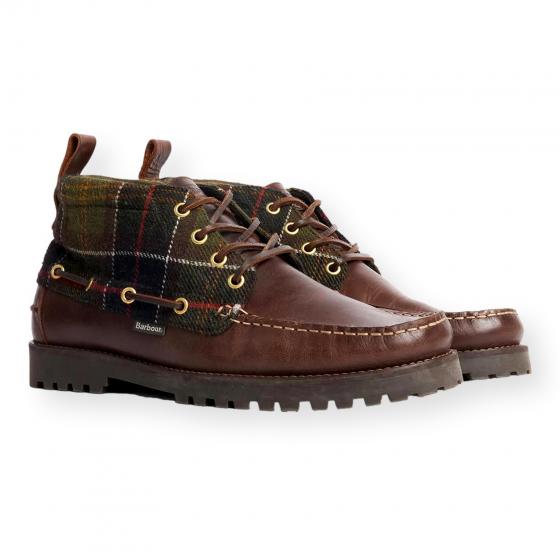 BARBOUR Harle Stivaletti Chukka Uomo Pelle Brown Classic Tartan MFO0848BR74