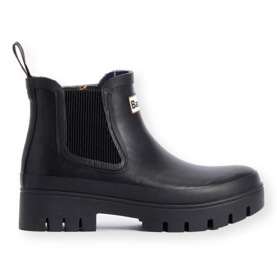 BARBOUR Halton Tronchetti Donna in Gomma Chelsea Nero Suola Carrarmato LRF0100BK11
