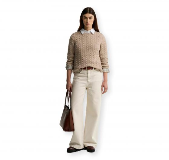 BARBOUR Ashdown Maglione Donna Misto Lana a Trecce LKN1834BE54 Colore Beige