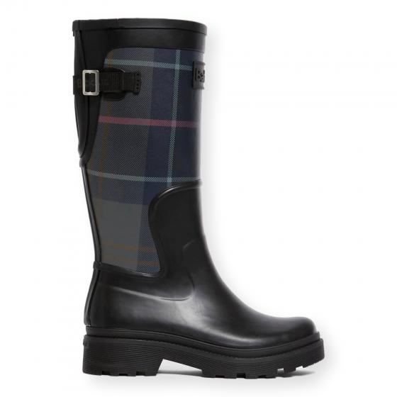 BARBOUR Dena Stivali Donna in Gomma Black Shadow Tartan LRF0153BK92