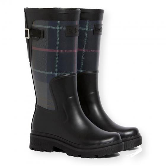 BARBOUR Dena Stivali Donna in Gomma Black Shadow Tartan LRF0153BK92