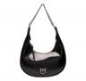PINKO Borsa Donna Brioche Hobo Mini Pelle Laminata Colore Nero
