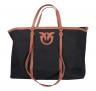 PINKO Borsa Donna Maxi Shopper In Canvas Riciclato Con Doppi Manici 104715 ZL2Q Colore Nero