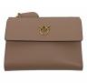 PINKO Portafoglio Donna Compact Wallet Vitello Seta 103612 D01Q Colore Beige Scuro
