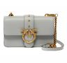 PINKO Borsa Donna a Tracolla Love One Mini In Pelle Colore Grigio Perla 105856 K32Q