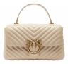 Pinko Borsa Donna Love Bag Puff Classic Lady in Nappa Chevron 100043 Colore Beige C50Q